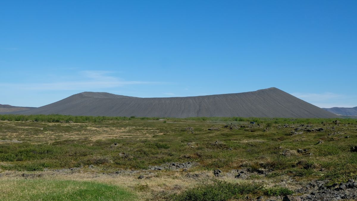 Hverfjall vulkaankrater langs de Diamond Circle