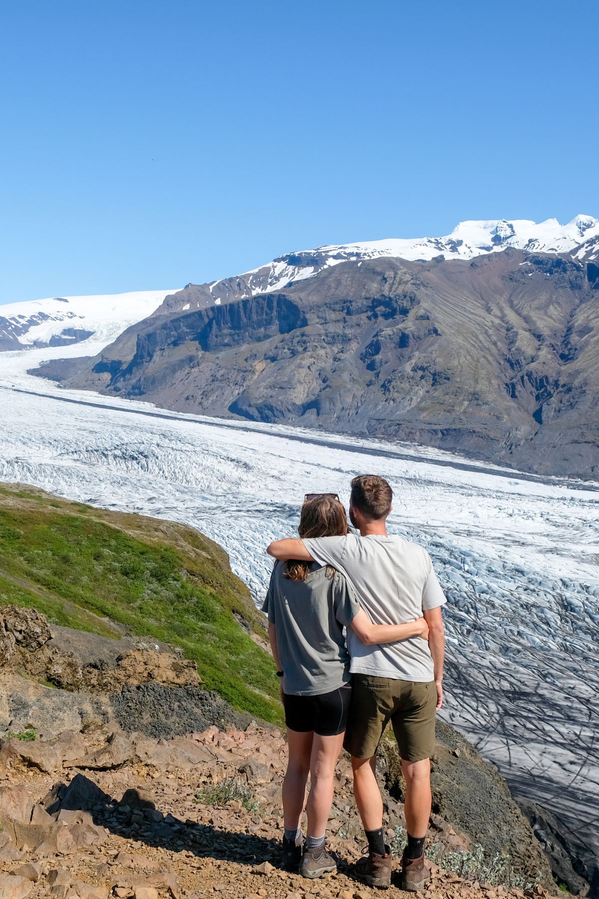 Uitzicht op Skaftafellsjökull in Skaftafell Nationaal Park in IJsland