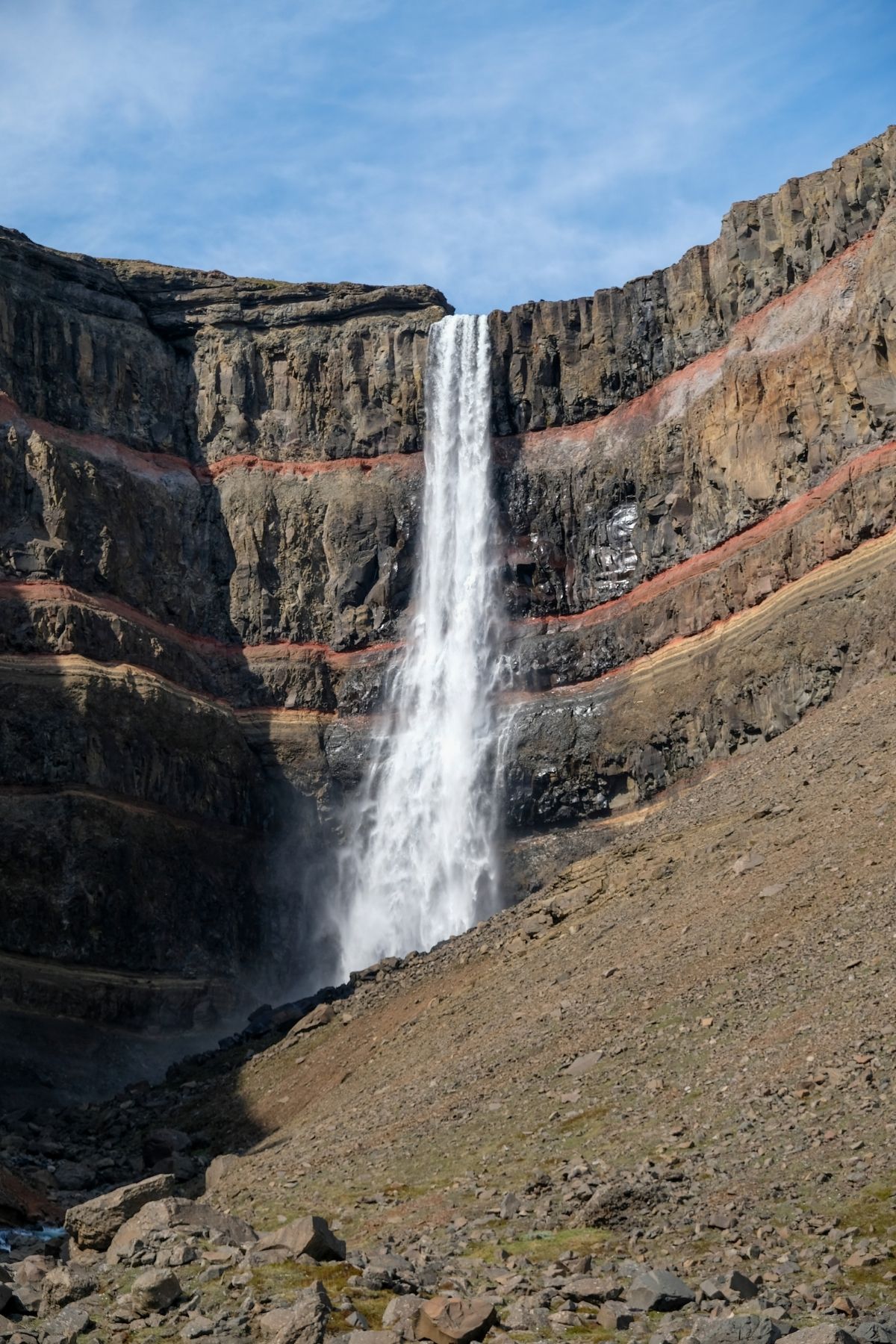 Hengifoss waterval in IJsland