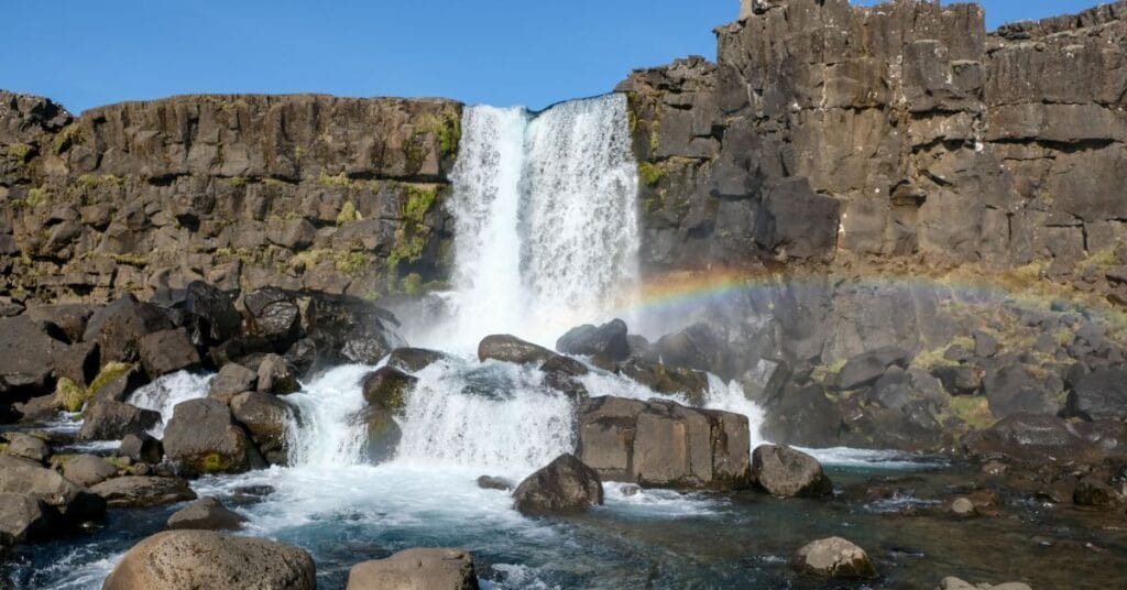 Öxarárfoss waterval in Þingvellir Nationaal Park