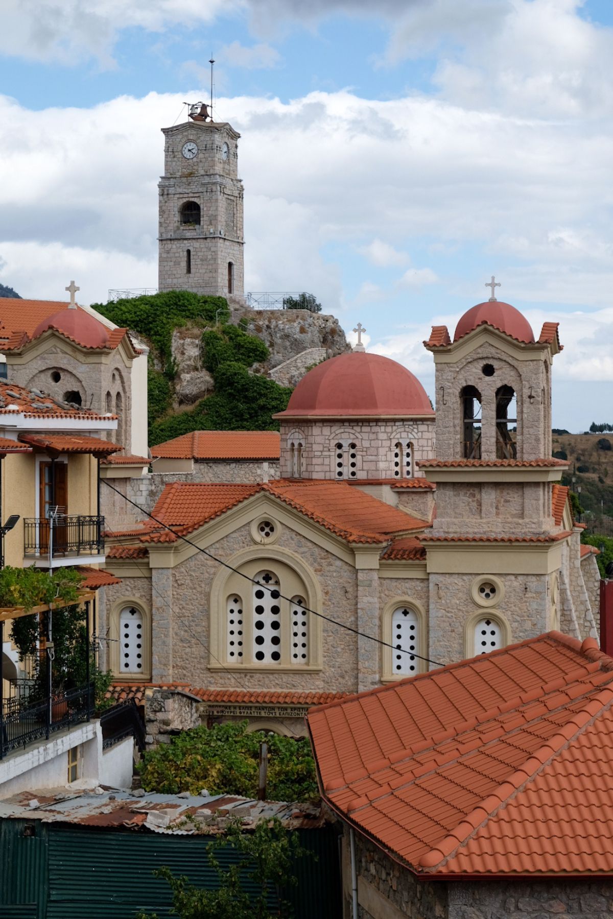 Bergdorp Arachova in Griekenland