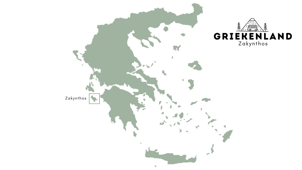 Zakynthos Griekenland op de kaart
