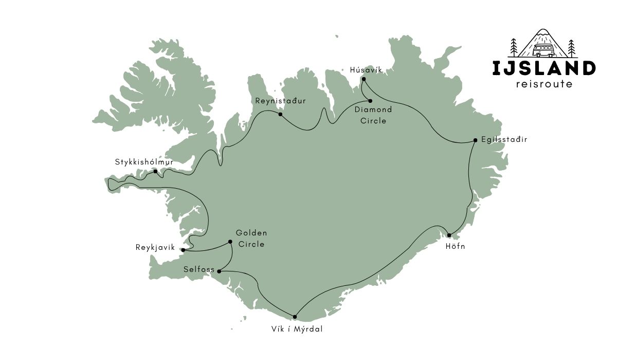 Reisroute IJsland