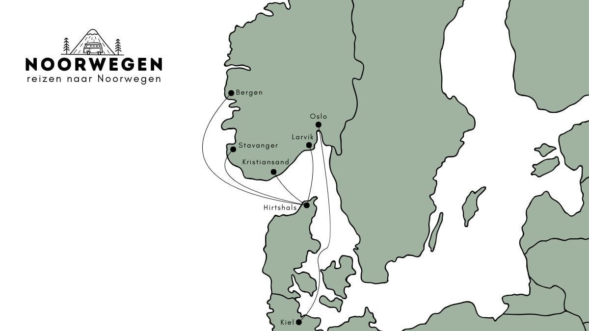 Reizen naar Noorwegen op de kaart