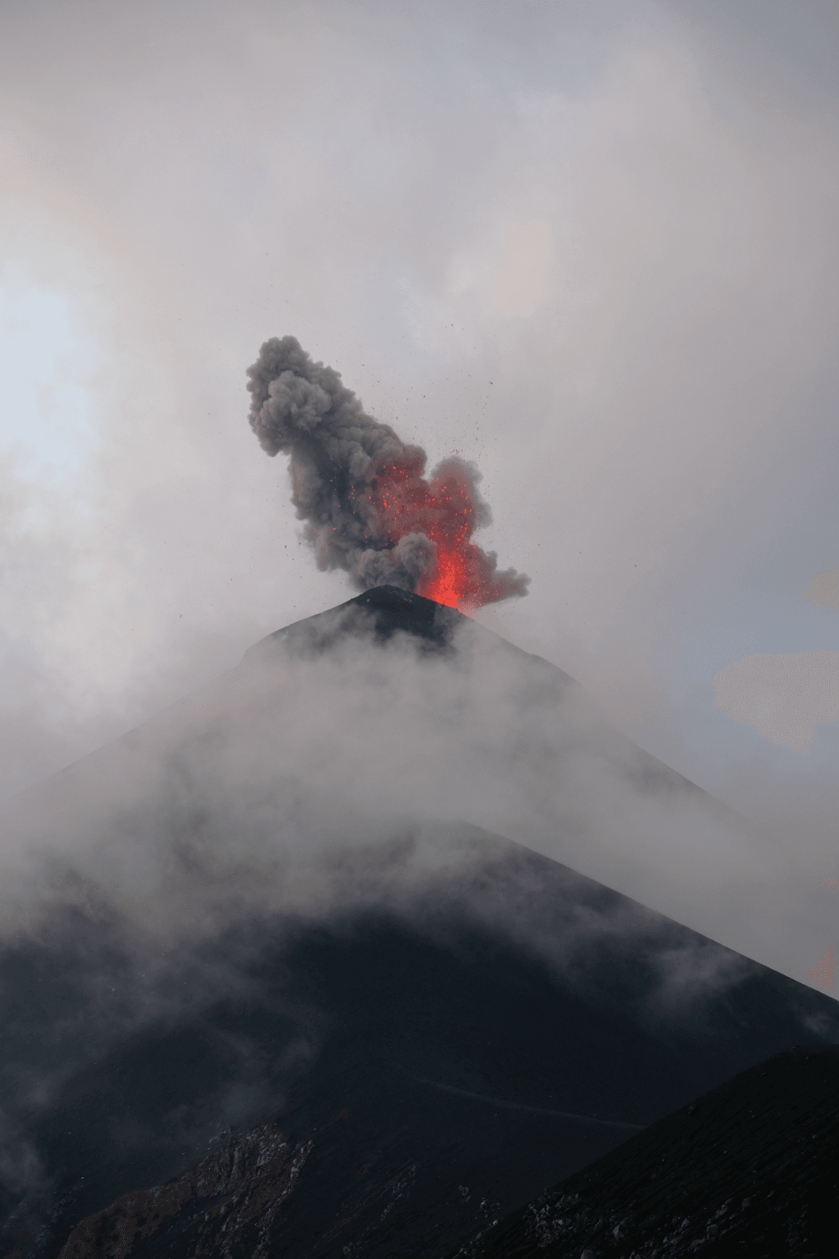 Fuego vulkaanuitbarsting in Guatemala